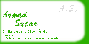 arpad sator business card
